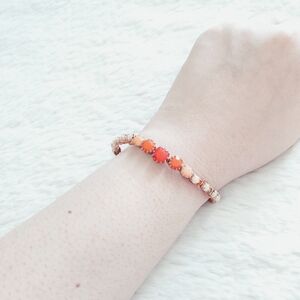 2/$10 3/$12 Vintage Elegant Gold and Orange Bracelet
